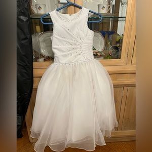 Silk faced Satin and Tulle Communion Dress